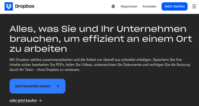 Dropbox Call to Action (CTA)